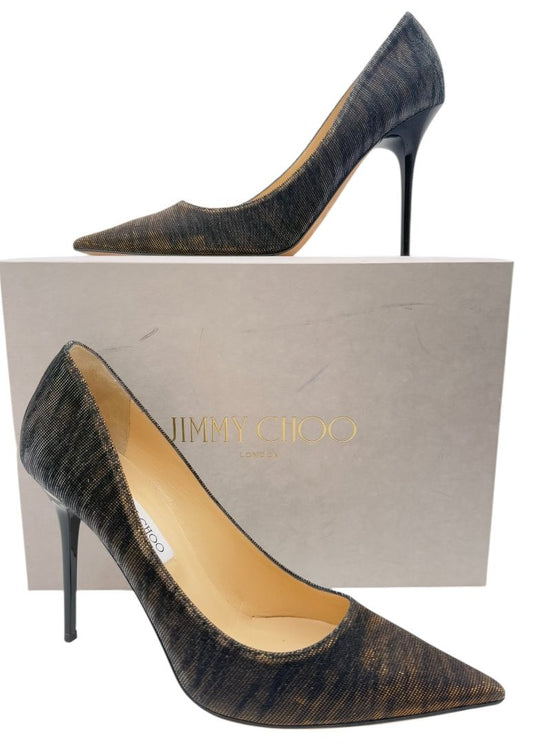 Jimmy Choo Black Textured Fabric Pointed-Toe Pumps – Size 42