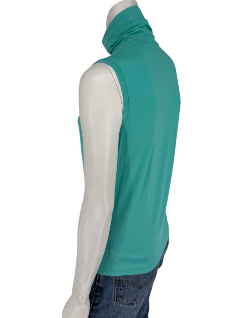 Les Copains Sleeveless Aqua Turtleneck Top – Size IT 46 (US L)