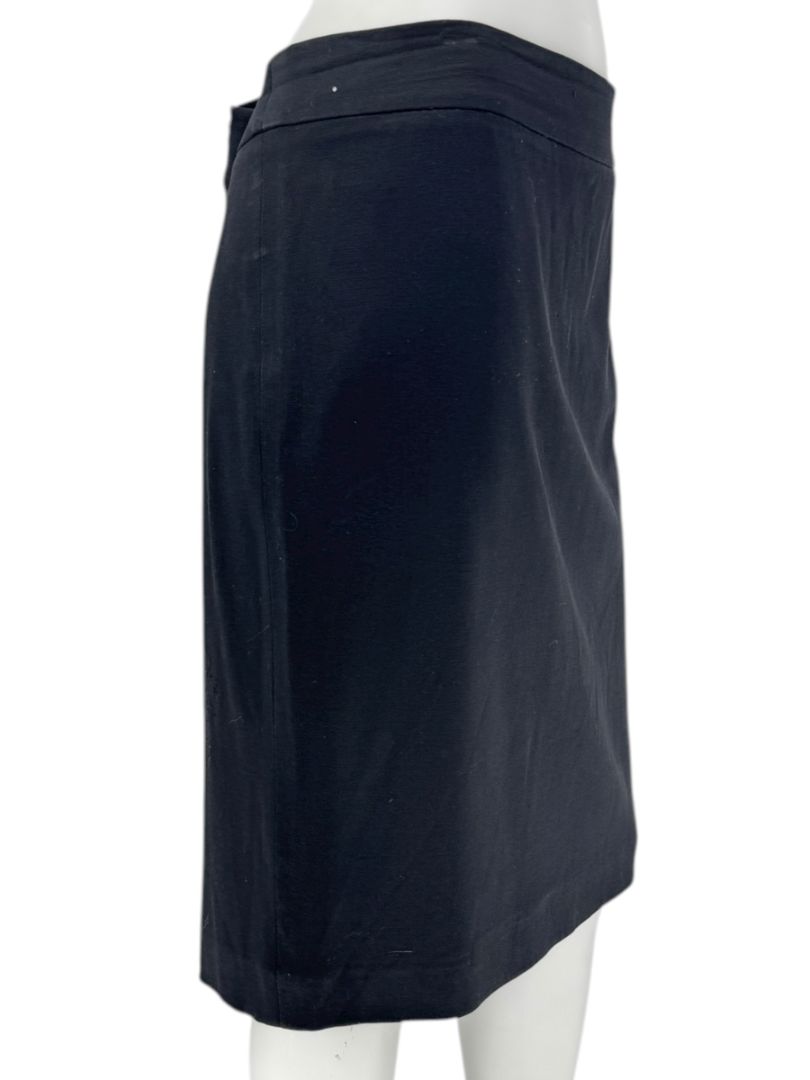 Armani Collezioni Black Virgin Wool Stretch Pencil Skirt – Size 12 (IT 48)