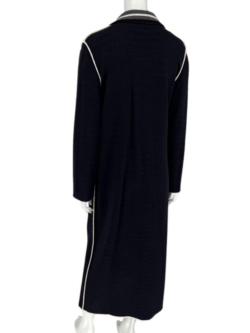 Chanel Reversible Striped Wool Long Cardigan Coat – Cruise 2010 “Venice” Collection – Size 44
