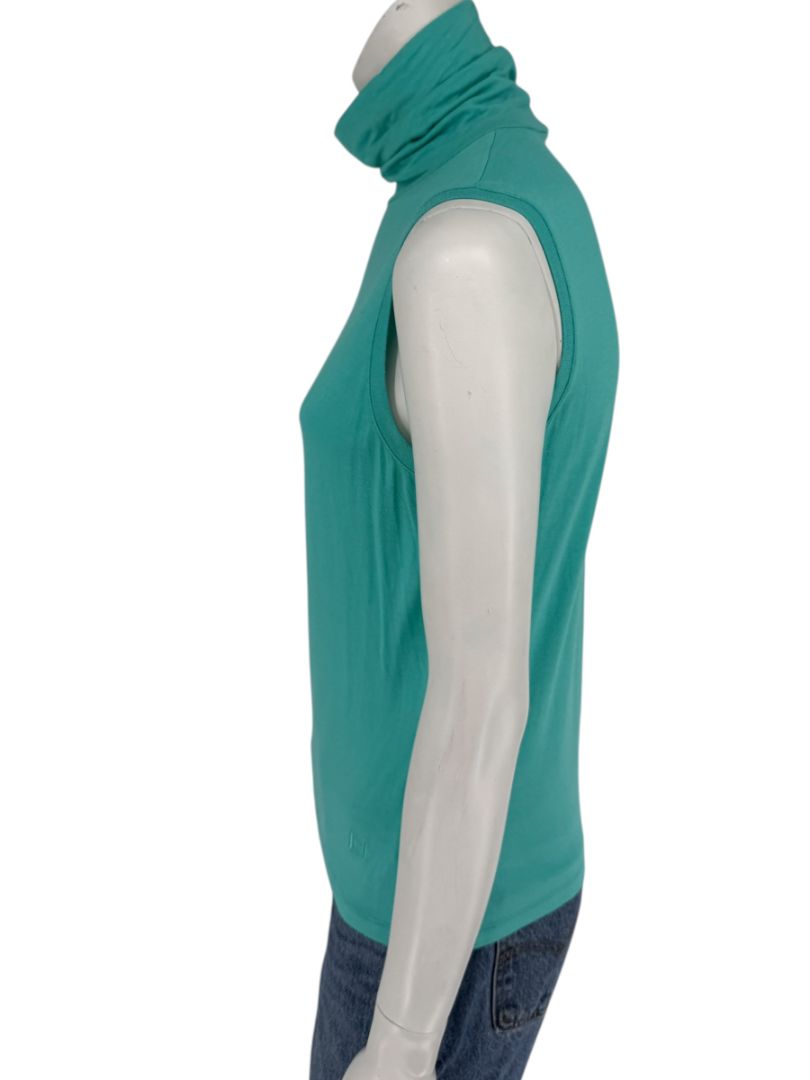 Les Copains Sleeveless Aqua Turtleneck Top – Size IT 46 (US L)
