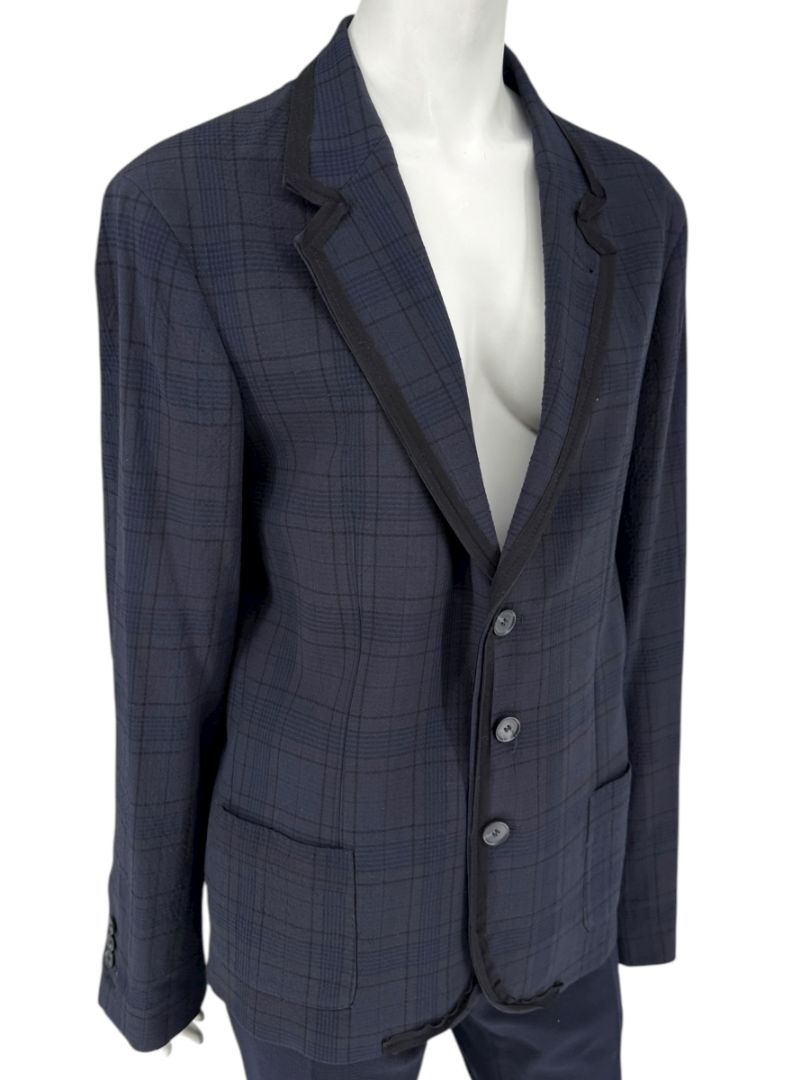 Lanvin ♥ H&M Men’s Blue Plaid Wool Suit – Size EU 52 - Limited Edition – New with Tags