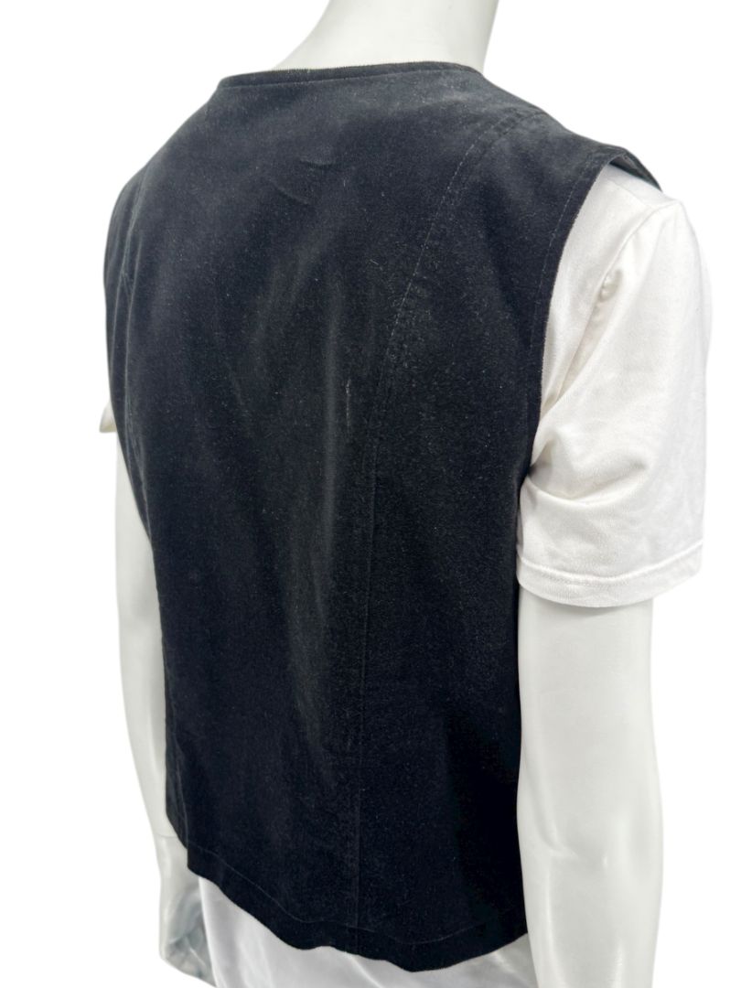 Dana B. and Karen Women’s Black Velvet Button-Front Vest – Size 14