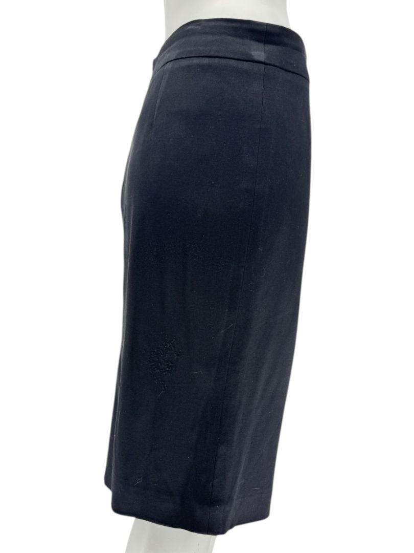 Armani Collezioni Black Virgin Wool Stretch Pencil Skirt – Size 12 (IT 48)