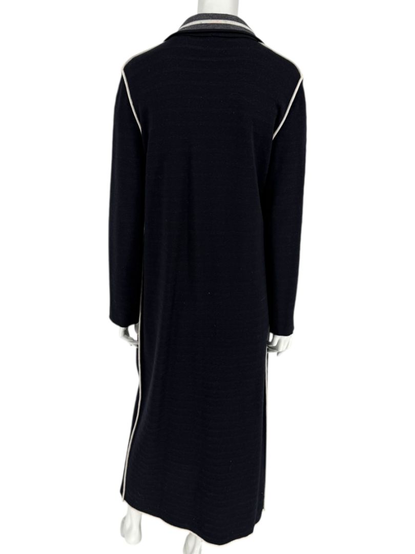 Chanel Reversible Striped Wool Long Cardigan Coat – Cruise 2010 “Venice” Collection – Size 44