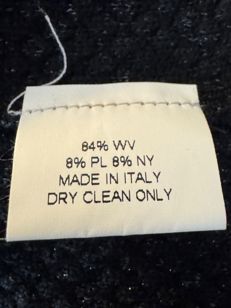 Carolina Herrera Black Embellished Open-Knit V-Neck Sweater – Size XL