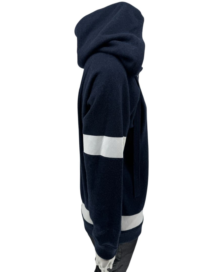 Chanel Navy & White Cashmere Hoodie – Size 40