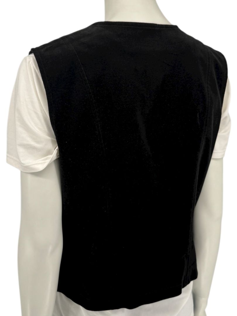 Dana B. and Karen Women’s Black Velvet Button-Front Vest – Size 12