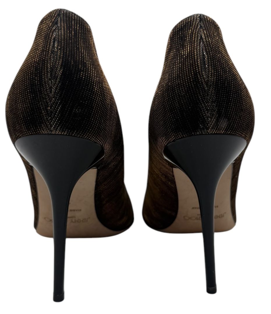 Jimmy Choo Black Textured Fabric Pointed-Toe Pumps – Size 42