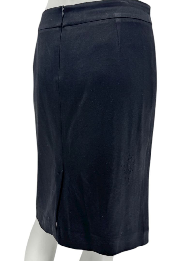 Armani Collezioni Black Virgin Wool Stretch Pencil Skirt – Size 12 (IT 48)
