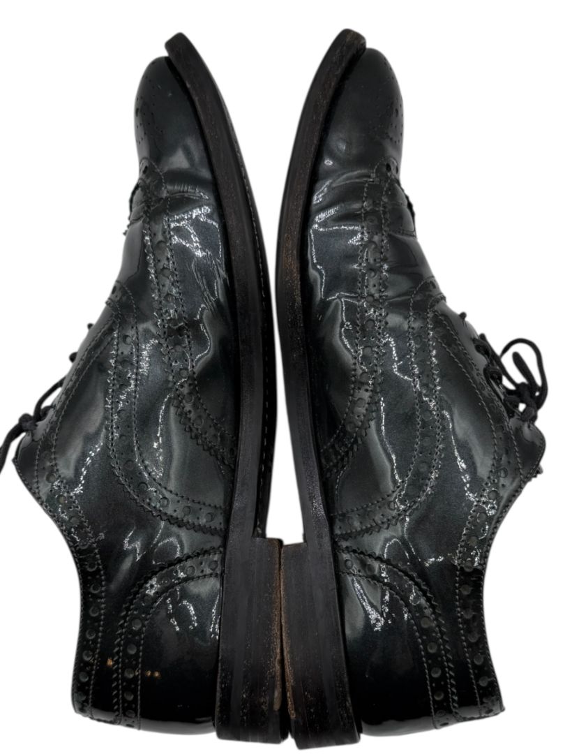 Church’s Black Patent Leather Wingtip Brogue Oxfords – Size 40