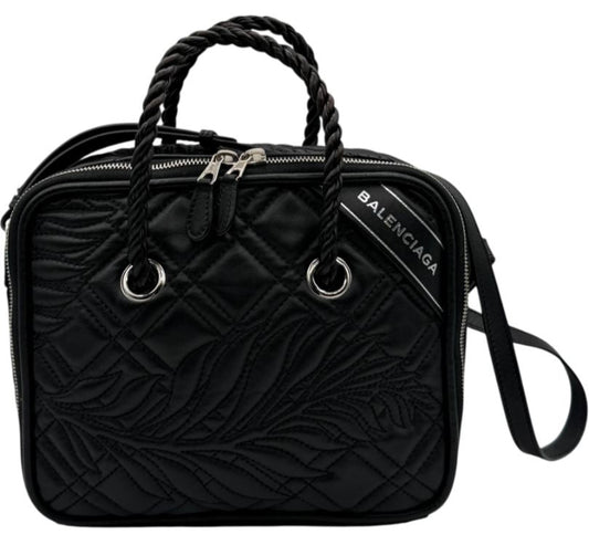 Balenciaga Quilted Blanket Square 2WAY Handbag - Black