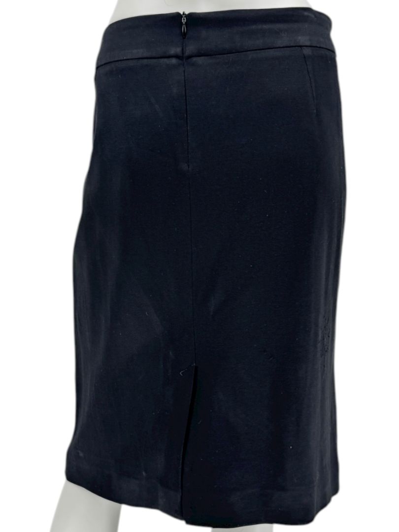 Armani Collezioni Black Virgin Wool Stretch Pencil Skirt – Size 12 (IT 48)