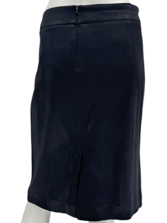Armani Collezioni Black Virgin Wool Stretch Pencil Skirt – Size 12 (IT 48)