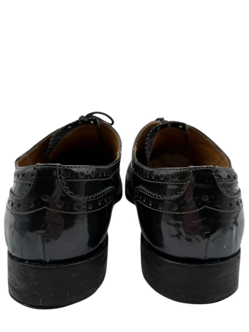 Church’s Black Patent Leather Wingtip Brogue Oxfords – Size 40