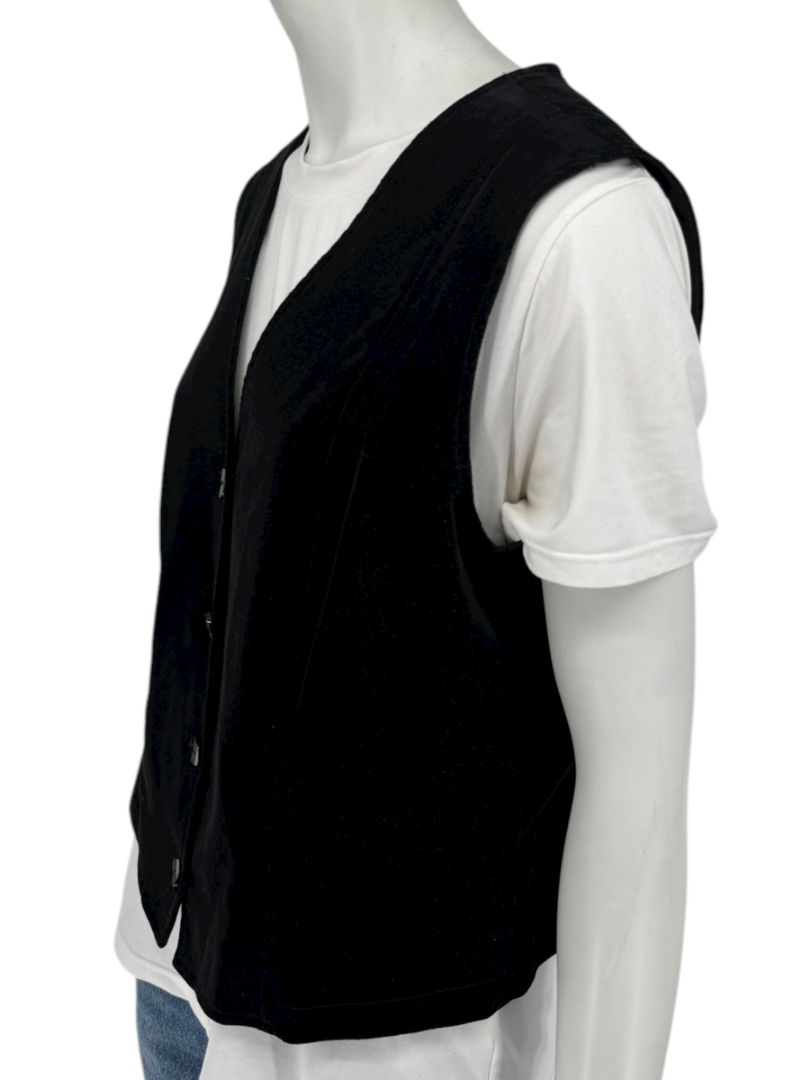 Dana B. and Karen Women’s Black Velvet Button-Front Vest – Size 12