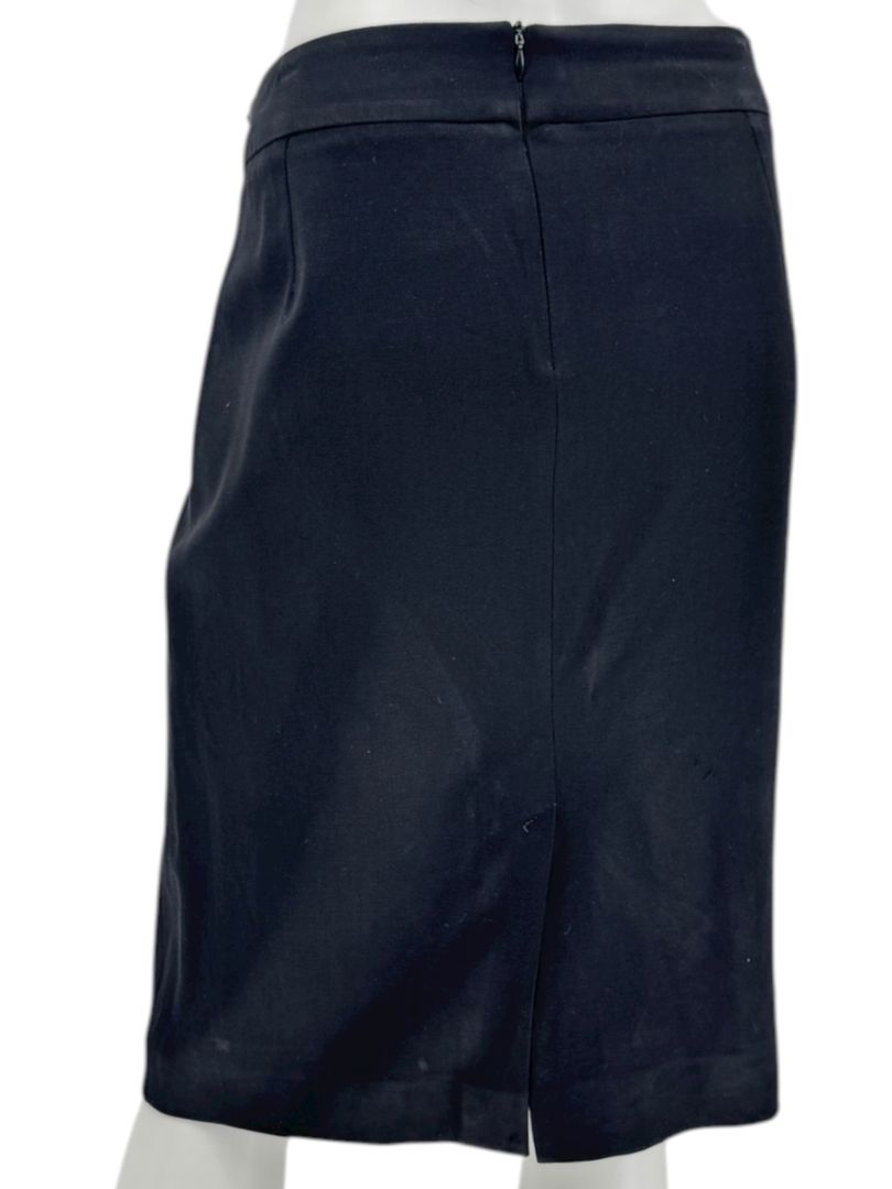 Armani Collezioni Black Virgin Wool Stretch Pencil Skirt – Size 12 (IT 48)