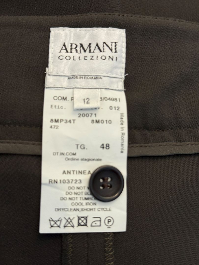 Armani Collezioni Charcoal Wide-Leg Trousers – Size 12