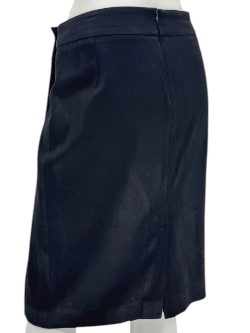 Armani Collezioni Black Virgin Wool Stretch Pencil Skirt – Size 12 (IT 48)