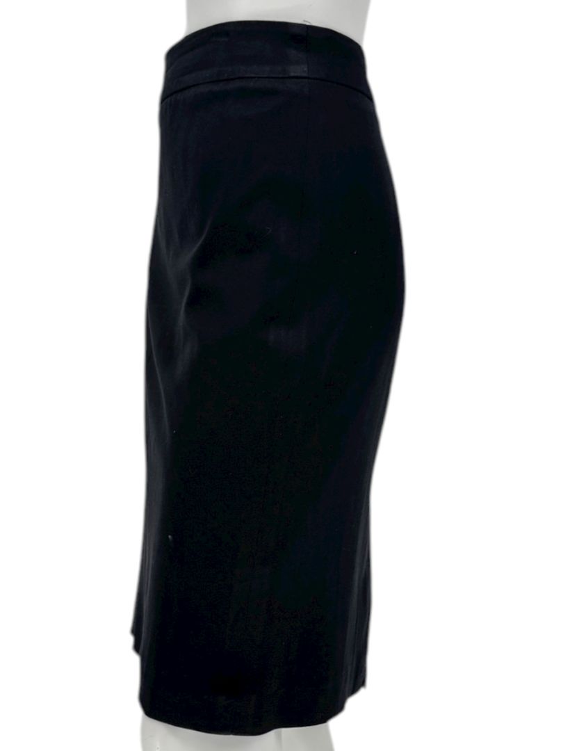 Armani Collezioni Black Virgin Wool Stretch Pencil Skirt – Size 12 (IT 48)