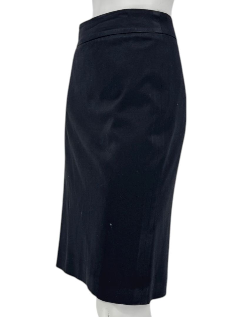 Armani Collezioni Black Virgin Wool Stretch Pencil Skirt – Size 12 (IT 48)