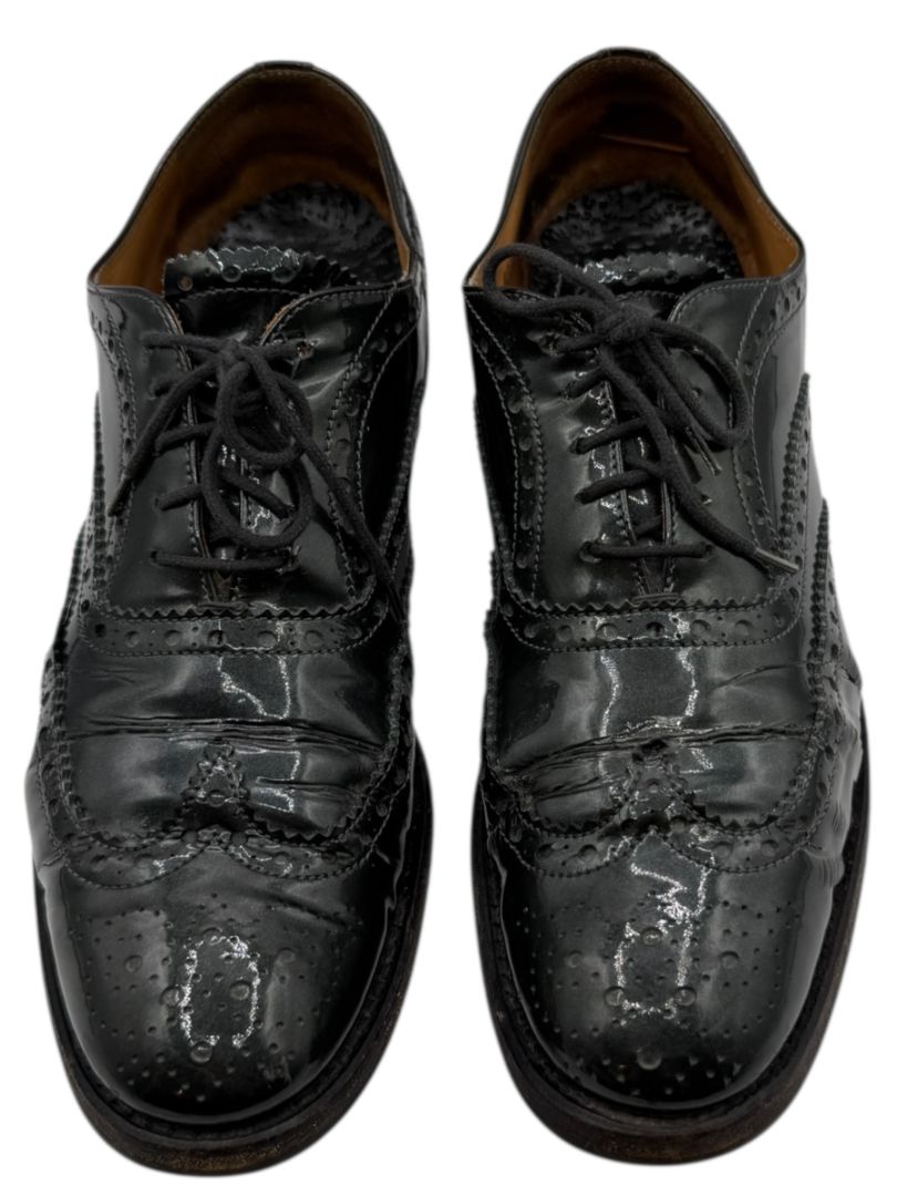 Church’s Black Patent Leather Wingtip Brogue Oxfords – Size 40