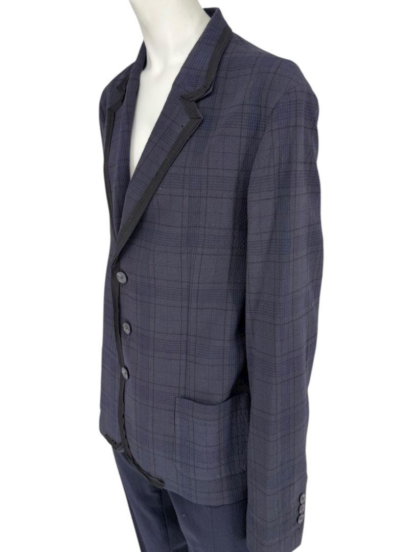 Lanvin ♥ H&M Men’s Blue Plaid Wool Suit – Size EU 52 - Limited Edition – New with Tags