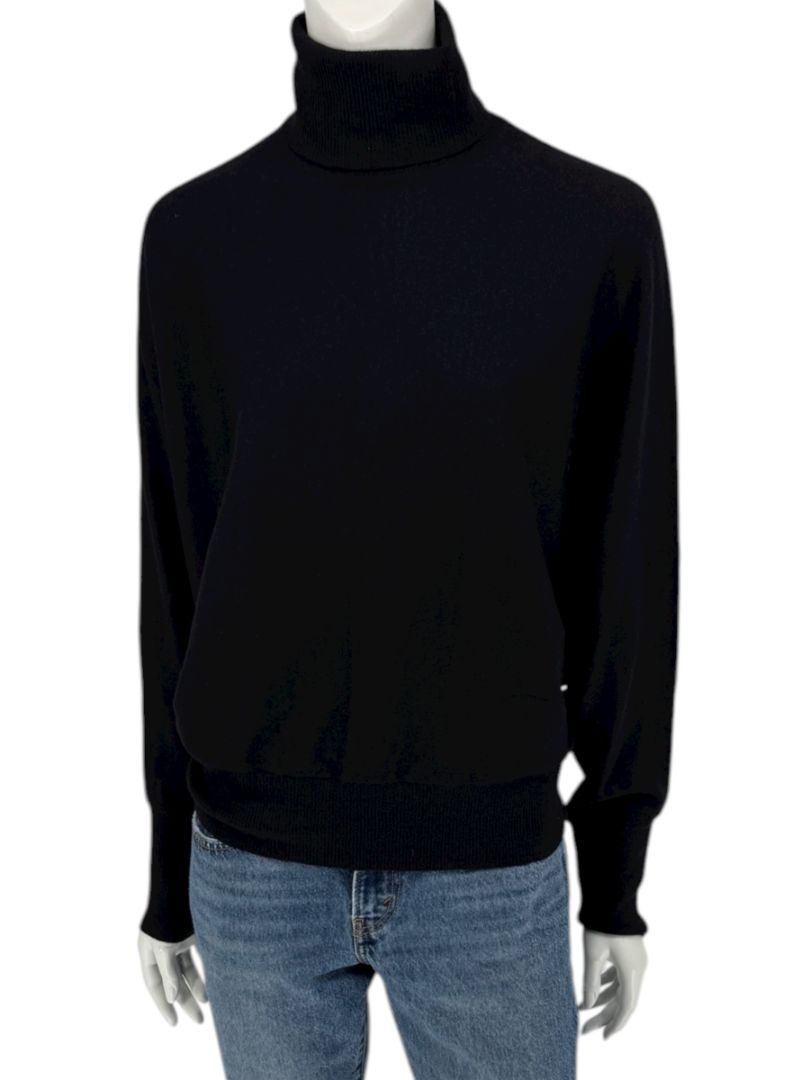 Rena Lange Women’s Black 100% Cashmere Turtleneck Sweater – Size L