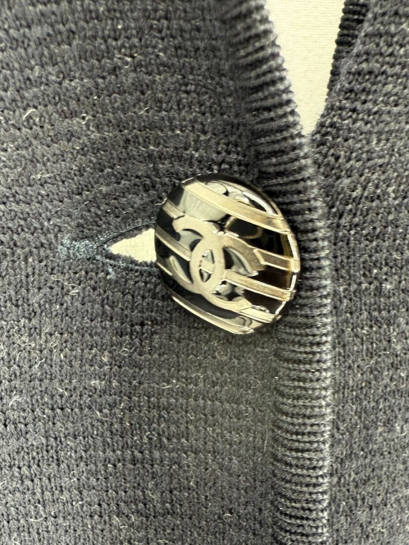 Chanel Reversible Striped Wool Long Cardigan Coat – Cruise 2010 “Venice” Collection – Size 44