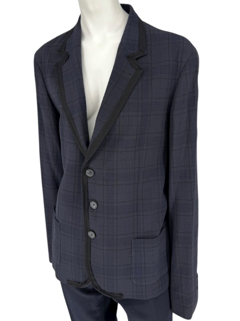 Lanvin ♥ H&M Men’s Blue Plaid Wool Suit – Size EU 52 - Limited Edition – New with Tags