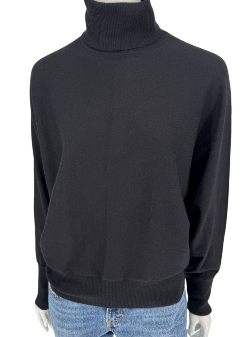Rena Lange Women’s Black 100% Cashmere Turtleneck Sweater – Size L