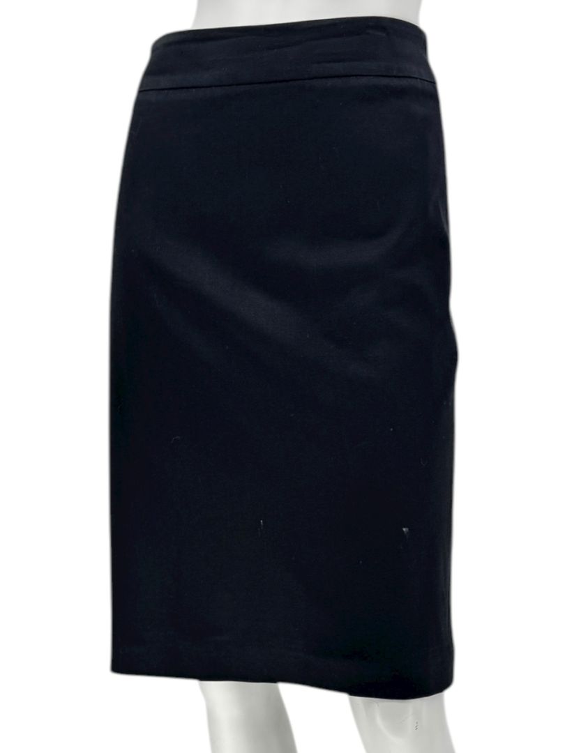 Armani Collezioni Black Virgin Wool Stretch Pencil Skirt – Size 12 (IT 48)