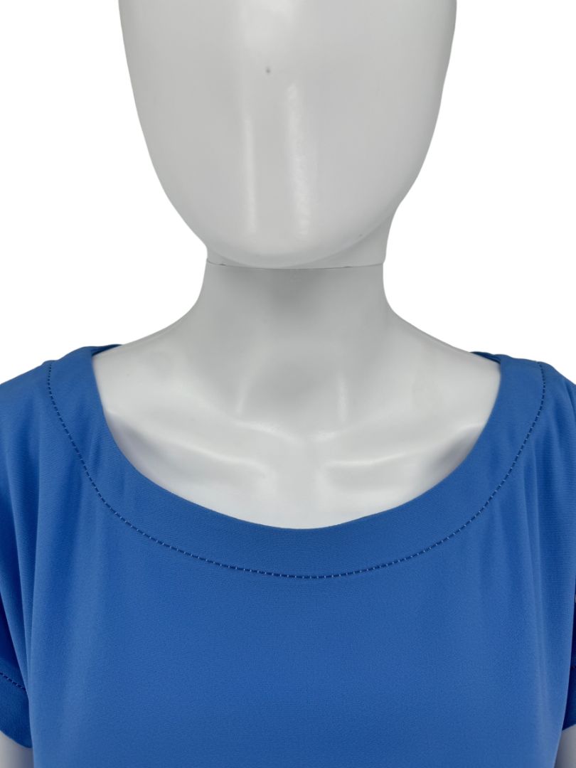 Piazza Sempione Blue Button-Detail Shift Dress - Size 42