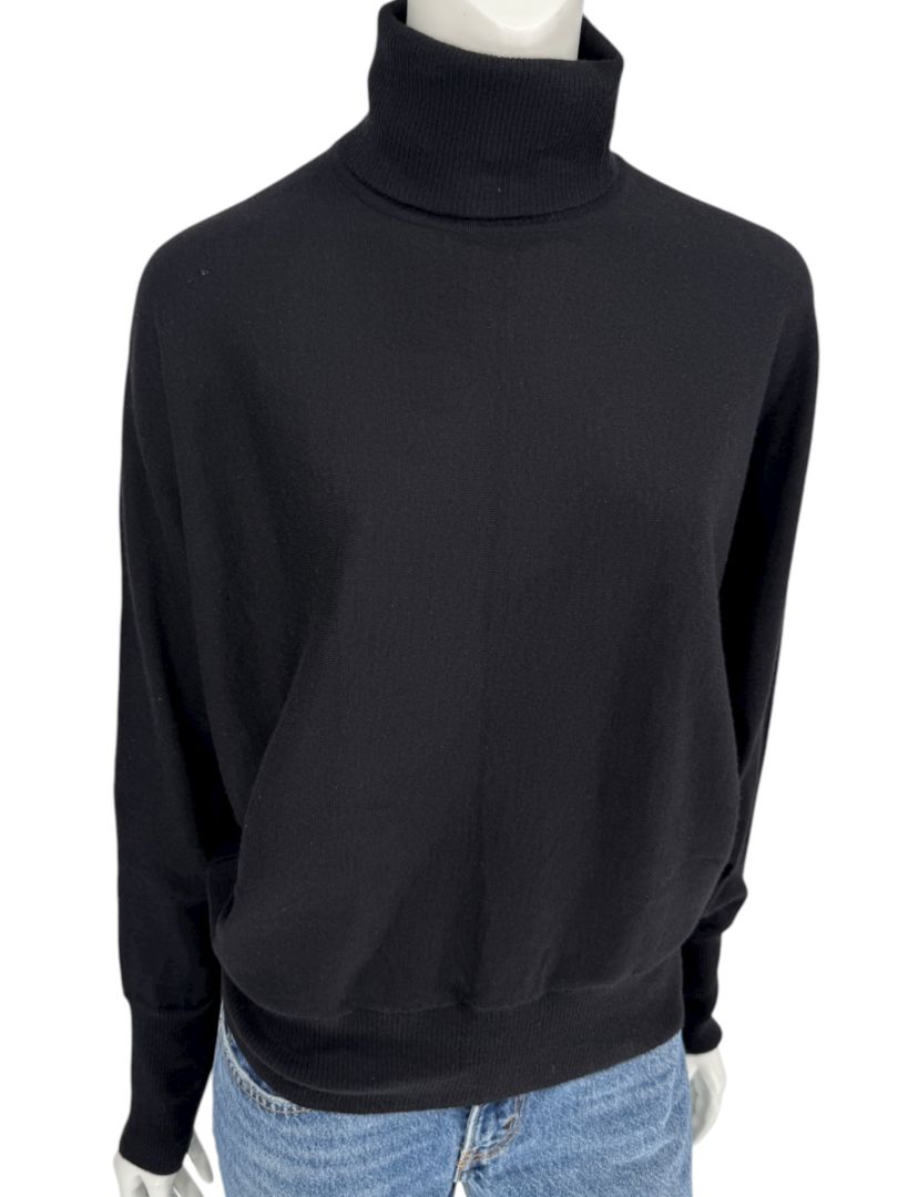 Rena Lange Women’s Black 100% Cashmere Turtleneck Sweater – Size L