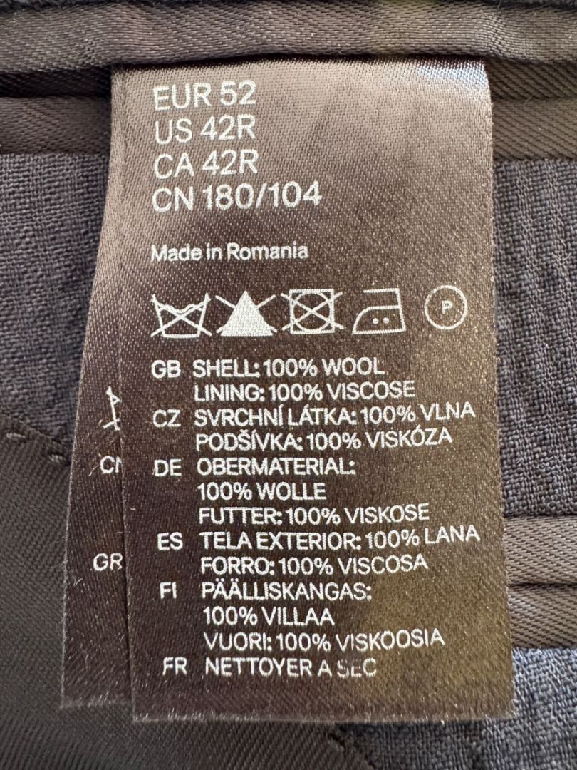 Lanvin ♥ H&M Men’s Blue Plaid Wool Suit – Size EU 52 - Limited Edition – New with Tags