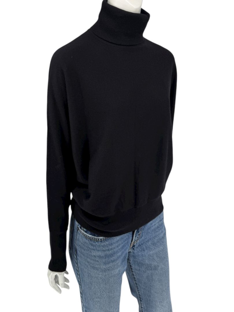 Rena Lange Women’s Black 100% Cashmere Turtleneck Sweater – Size L