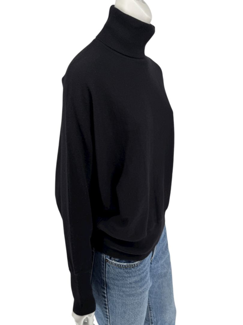 Rena Lange Women’s Black 100% Cashmere Turtleneck Sweater – Size L
