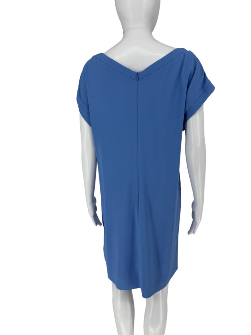 Piazza Sempione Blue Button-Detail Shift Dress - Size 42