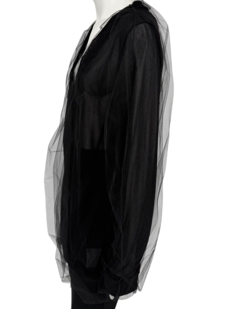 Dolce & Gabbana Black Sheer Layered V-Neck Top – Size L