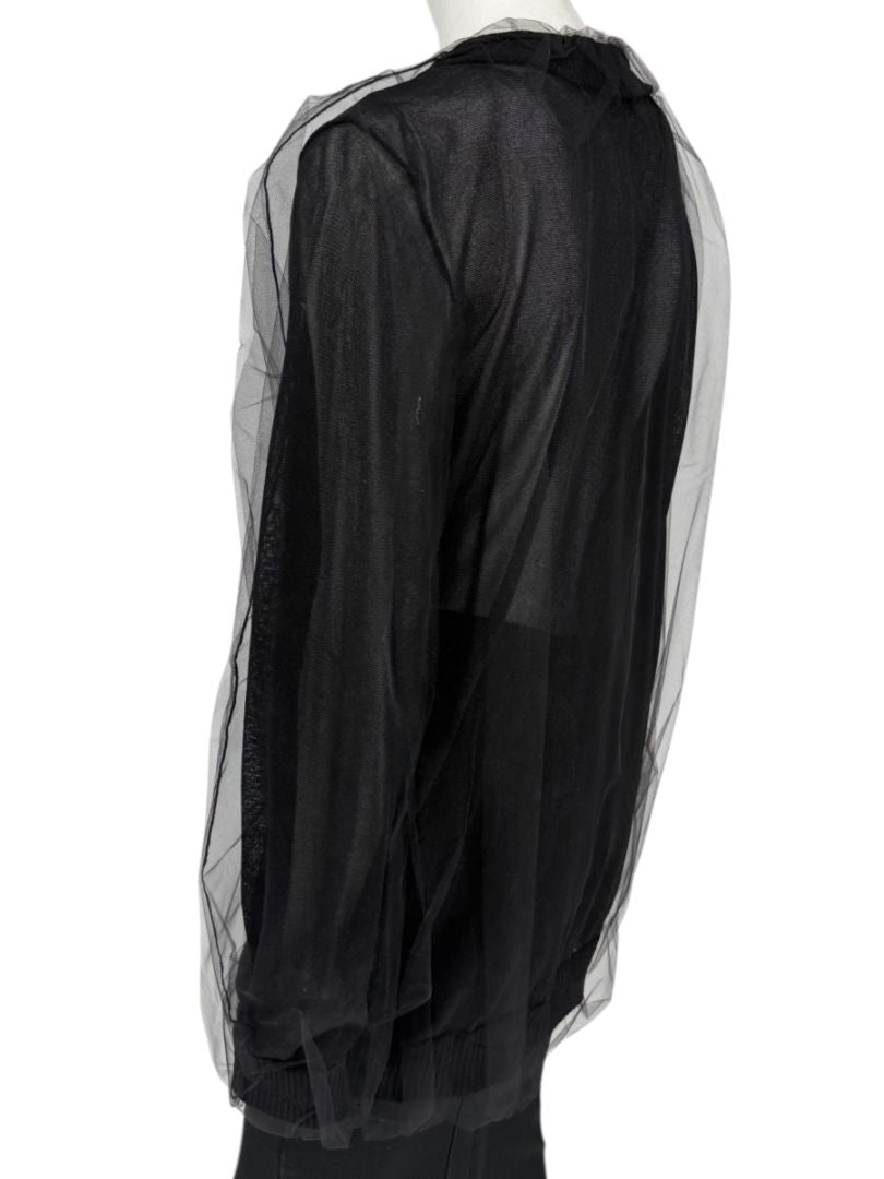 Dolce & Gabbana Black Sheer Layered V-Neck Top – Size L