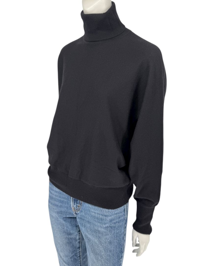 Rena Lange Women’s Black 100% Cashmere Turtleneck Sweater – Size L