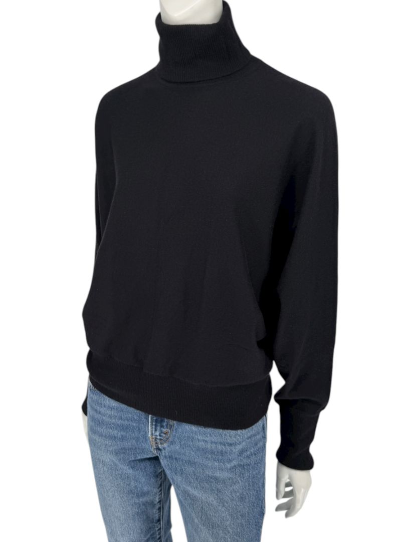 Rena Lange Women’s Black 100% Cashmere Turtleneck Sweater – Size L