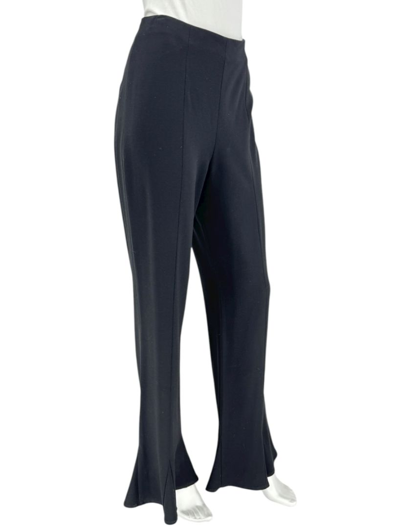 Escada Black Virgin Wool Flared Hem Trousers – Size 42