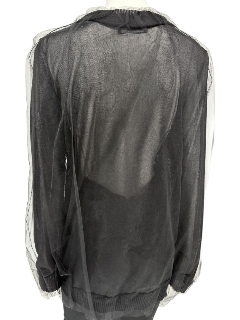 Dolce & Gabbana Black Sheer Layered V-Neck Top – Size L