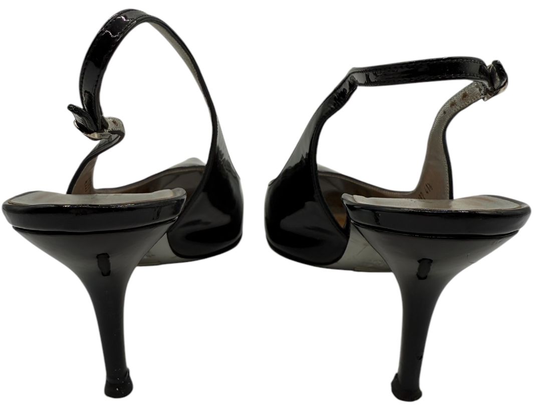 Dolce & Gabbana Black Patent Leather Slingback Pumps – Size 41.5