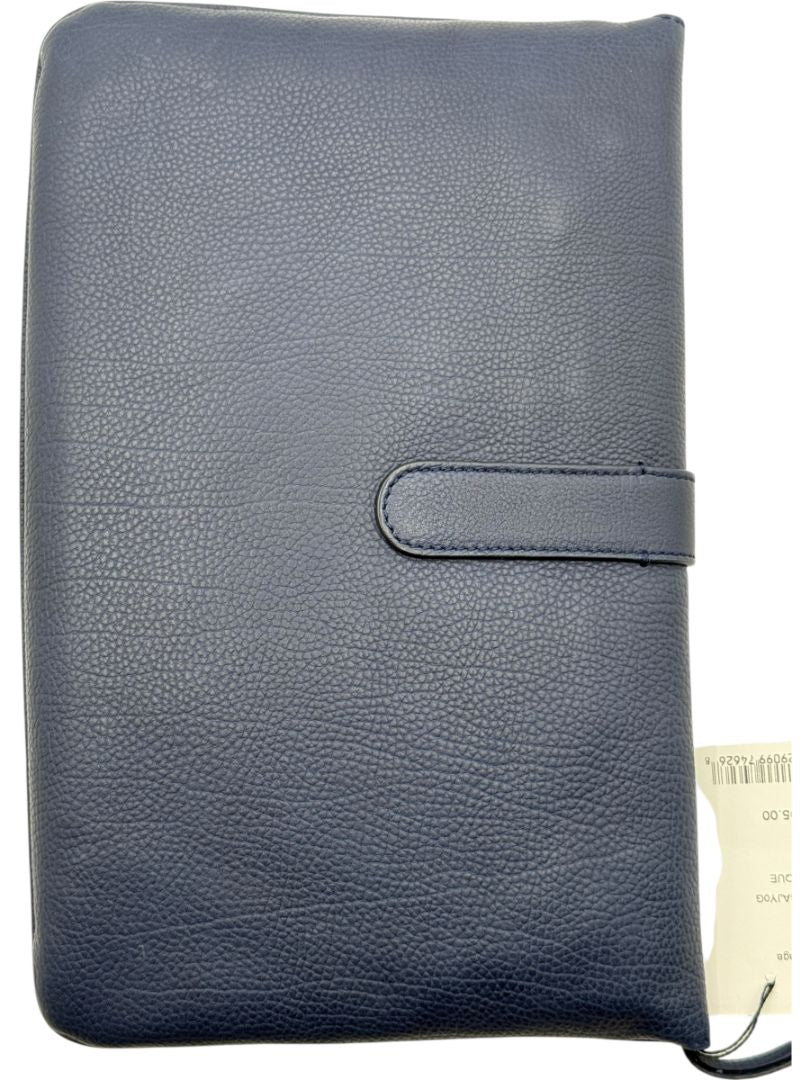 Balenciaga Leather Tube Clutch - Navy