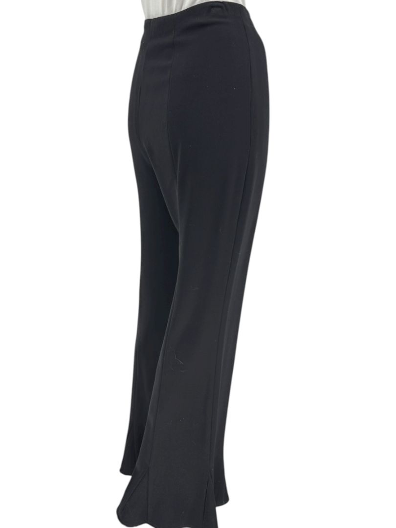 Escada Black Virgin Wool Flared Hem Trousers – Size 42