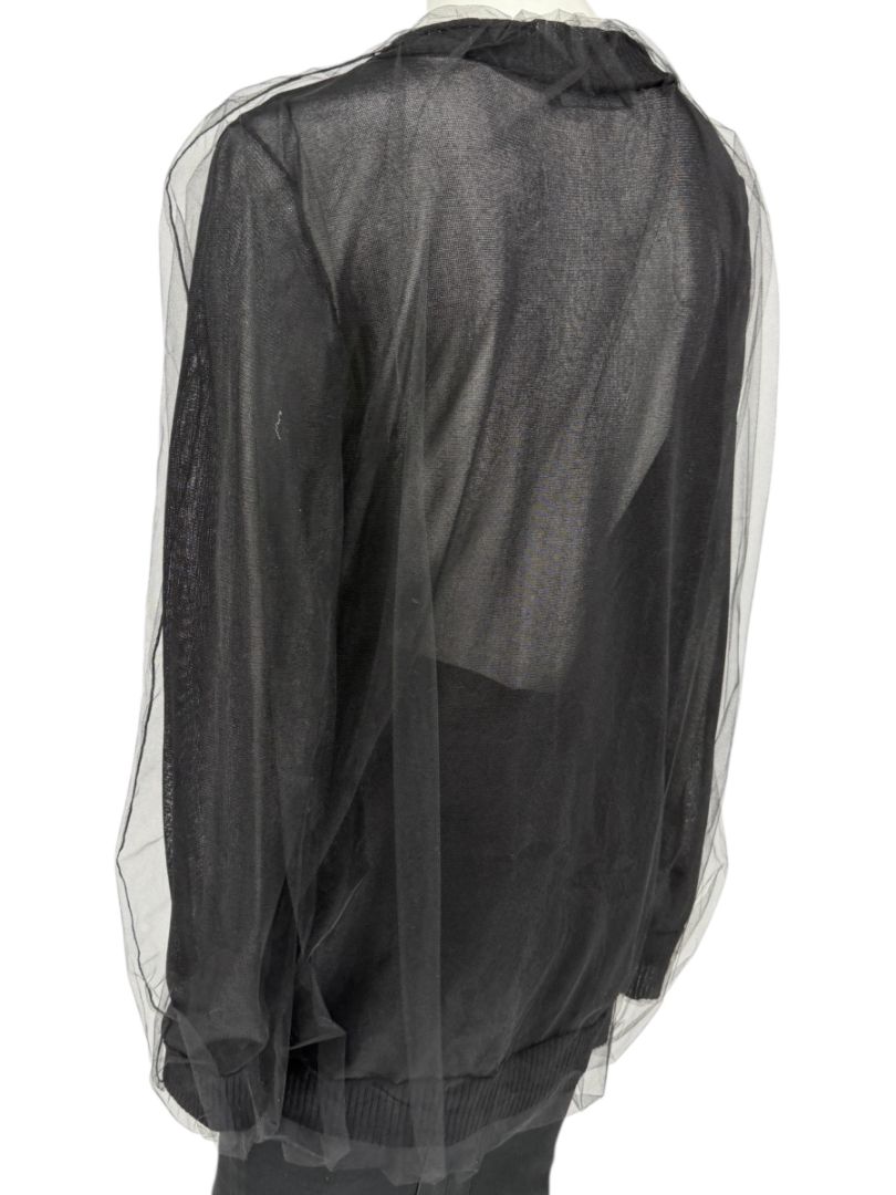 Dolce & Gabbana Black Sheer Layered V-Neck Top – Size L