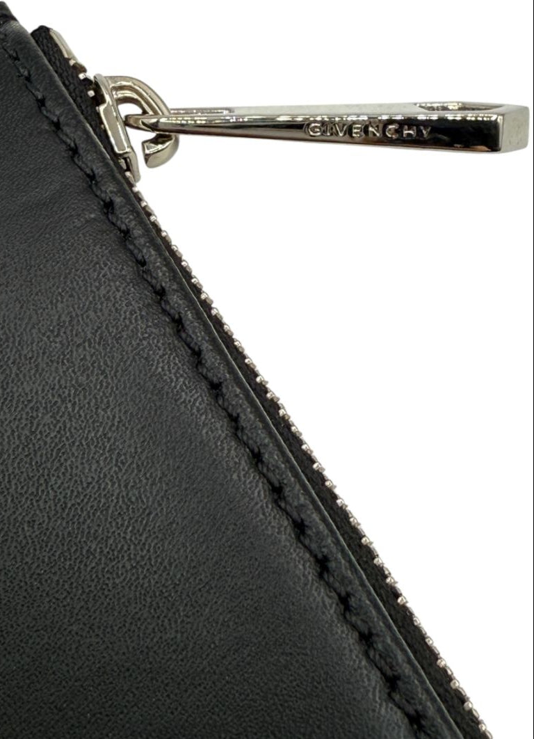 Givenchy Black Leather 'I Feel Love' Medium Clutch