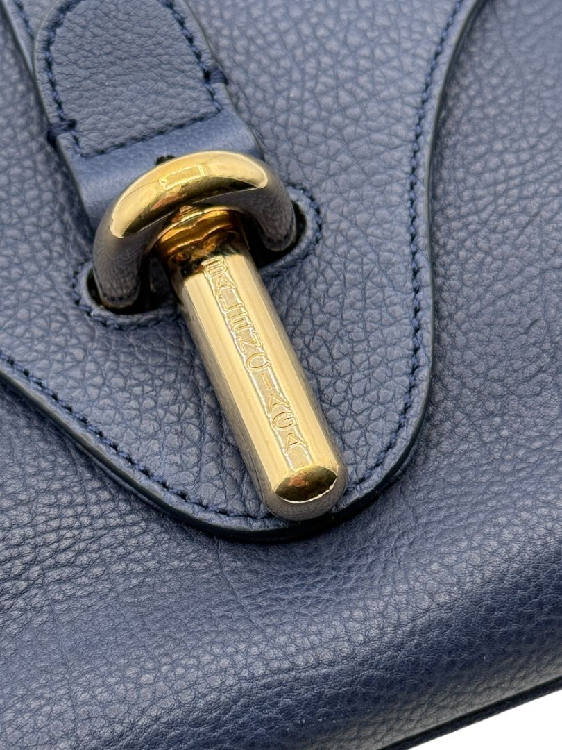 Balenciaga Leather Tube Clutch - Navy